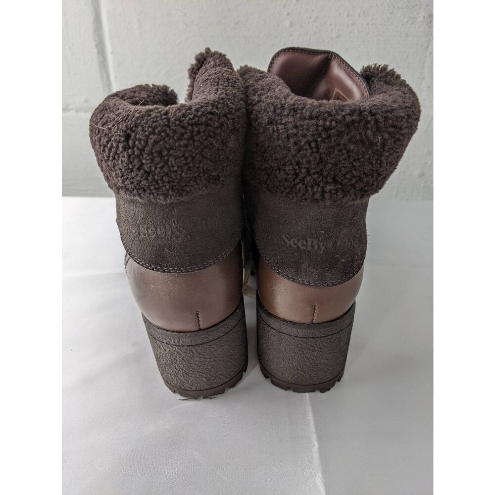 See By Chloe Eileen Hiker Boots Booties Chocolate Brown Suede Leather Size 6.5 U - Picture 4 of 7
